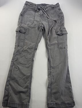 American Eagle Gray Bootcut Cargo Pants Drawstring Size 2